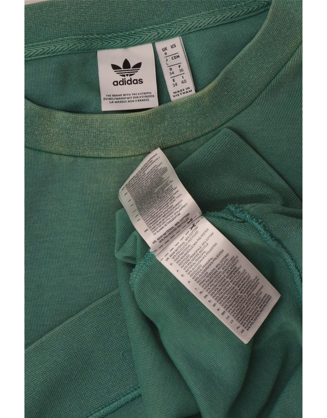 Damska bluza Adidas Jumper UK 8 Small Green Cotton