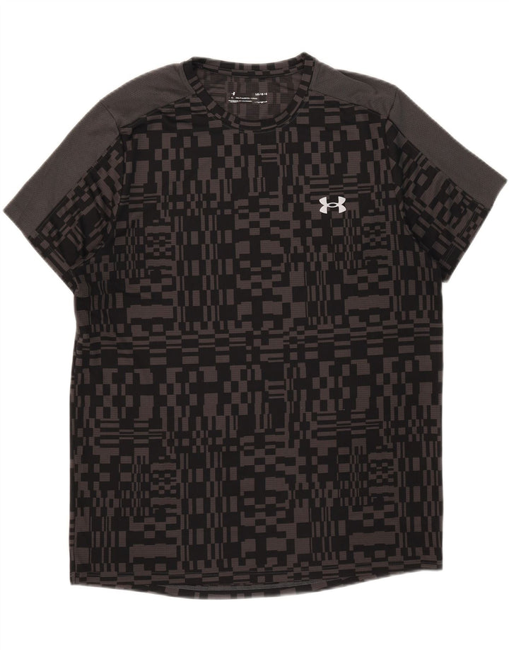 Męski t-shirt Under Armour Heat Gear, duży, czarny, geometryczny poliester