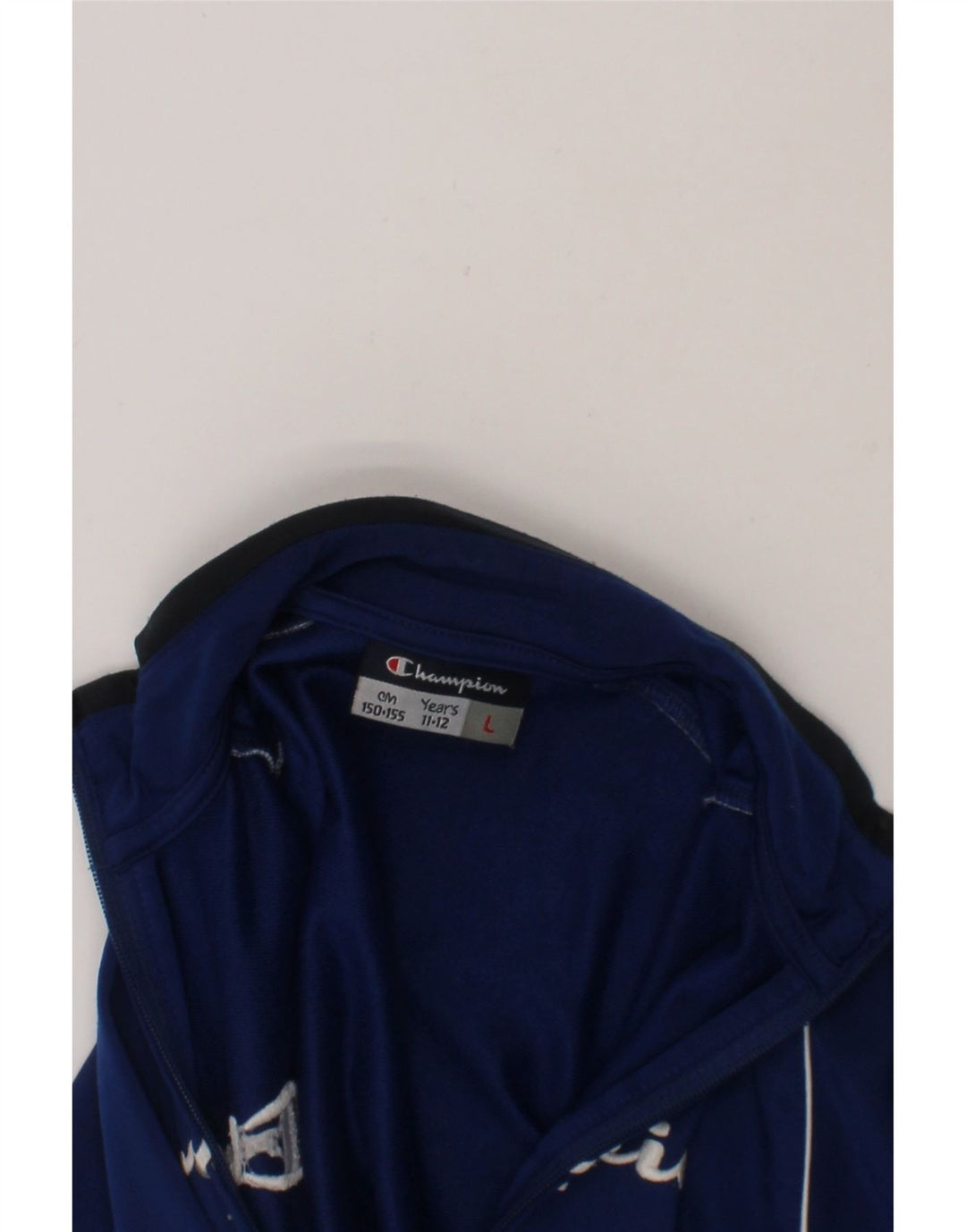 CHAMPION Boys Graphic Tracksuit Top Jacket 11-12 Years Large  Navy Blue Vintage Champion and Second-Hand Champion from Messina Hembry 