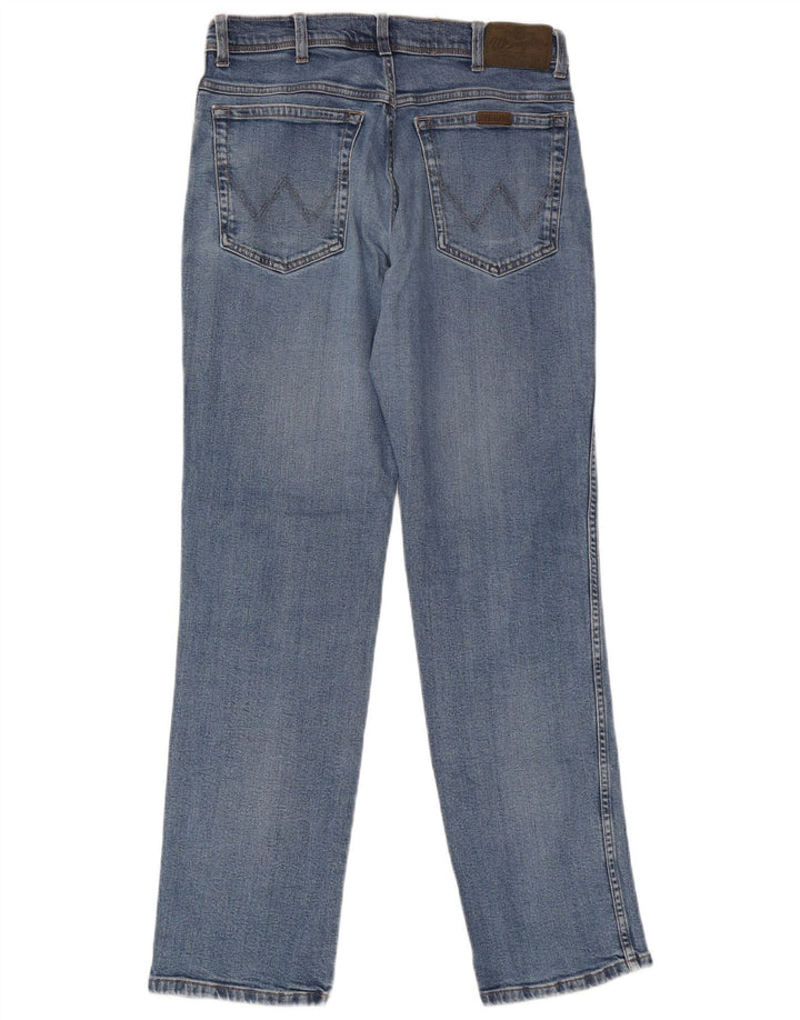 Wrangler Męskie proste dżinsy W33 L34 Niebieskie bawełniane