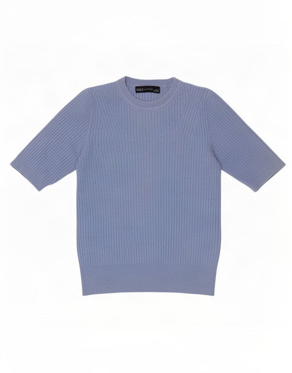 Sweter damski Marks & Spencer z okrągłym dekoltem, UK 8, mały niebieski