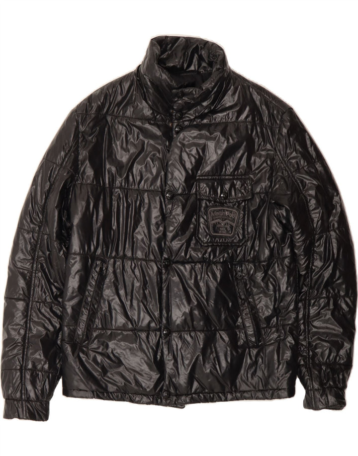 MELTIN' POT Mens Padded Jacket UK 40 Large Black Nylon Vintage Meltin' Pot and Second-Hand Meltin' Pot from Messina Hembry 