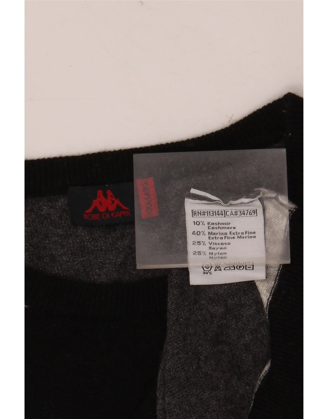 Męski sweter KAPPA z okrągłym dekoltem 3XL, szary kaszmir w paski