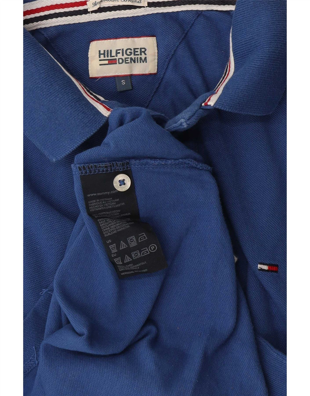 Męska koszulka polo Tommy Hilfiger, mała, niebieska, bawełniana