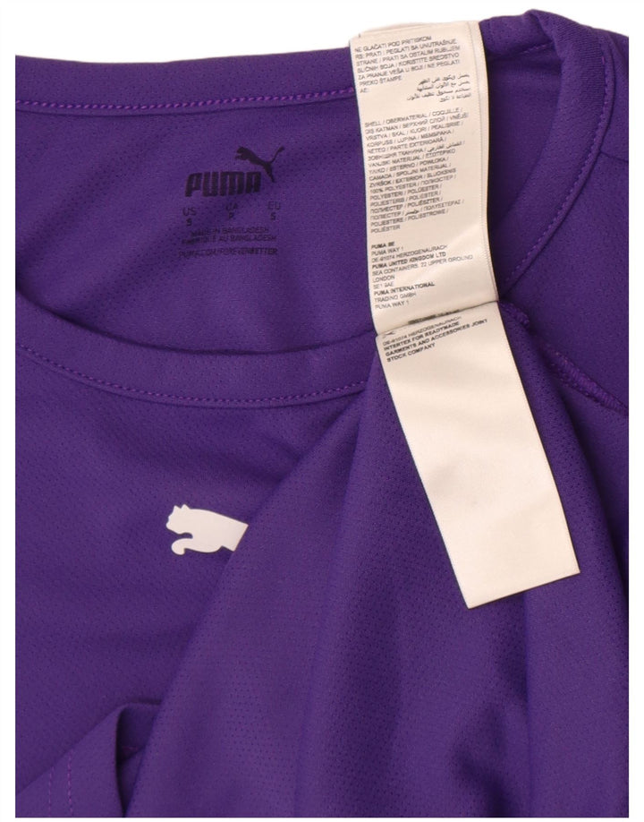 Męska koszulka Puma Top, mały, fioletowy, poliester z blokami kolorów