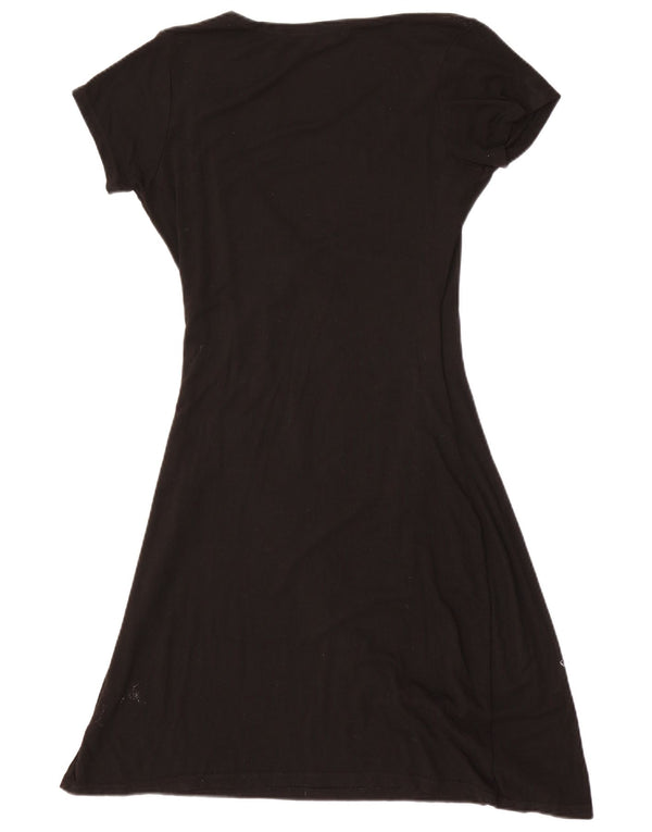 DESIGUAL Damska sukienka o linii A UK 14, duża czarna Paisley