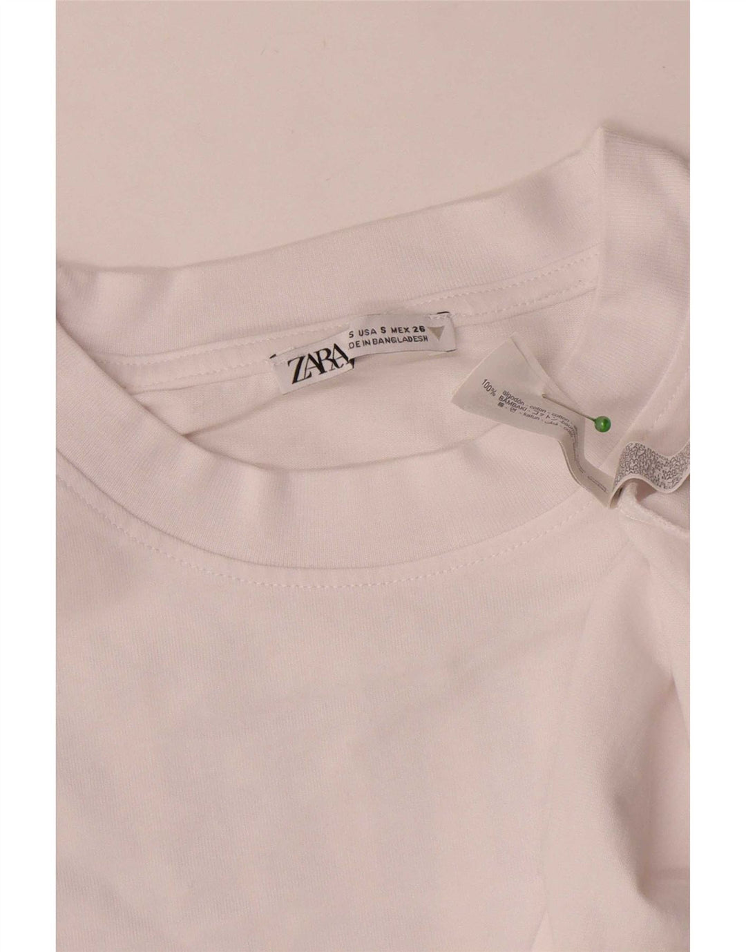 Damski oversize'owy top z grafiką Zara z długim rękawem UK 10, mały, biały w kwiaty