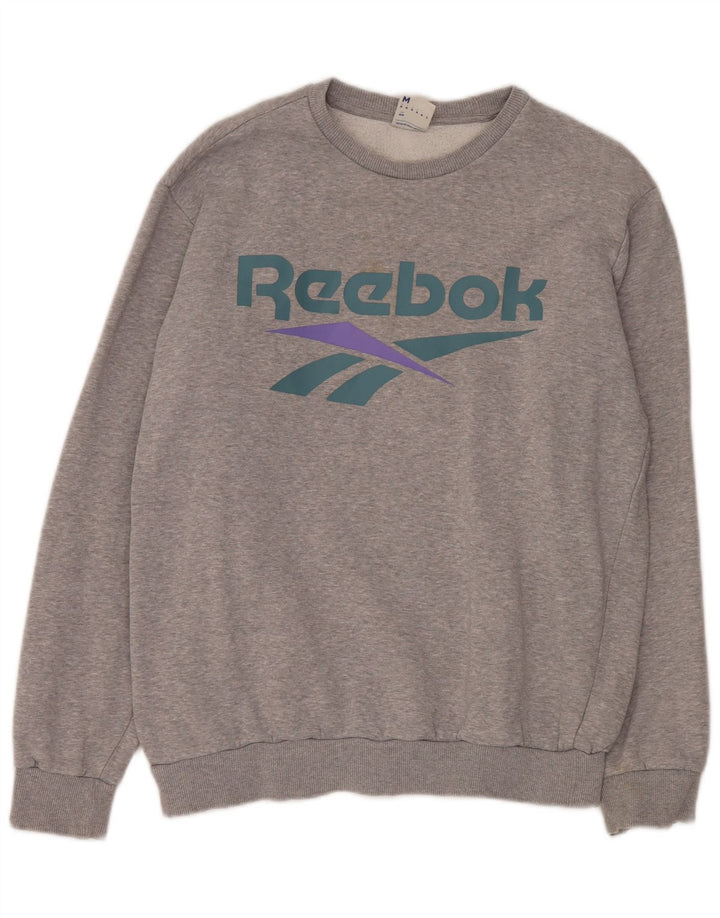Męska bluza Reebok z grafiką, średnioszara, bawełniana