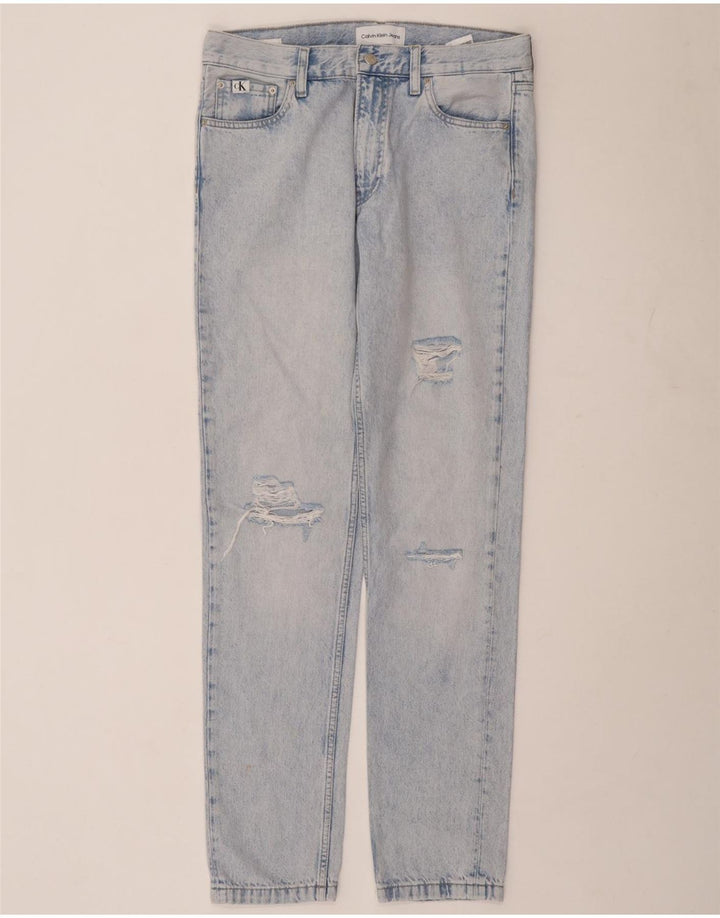 Męskie jeansy Calvin Klein w trudnej sytuacji W30 L33, niebieska bawełna