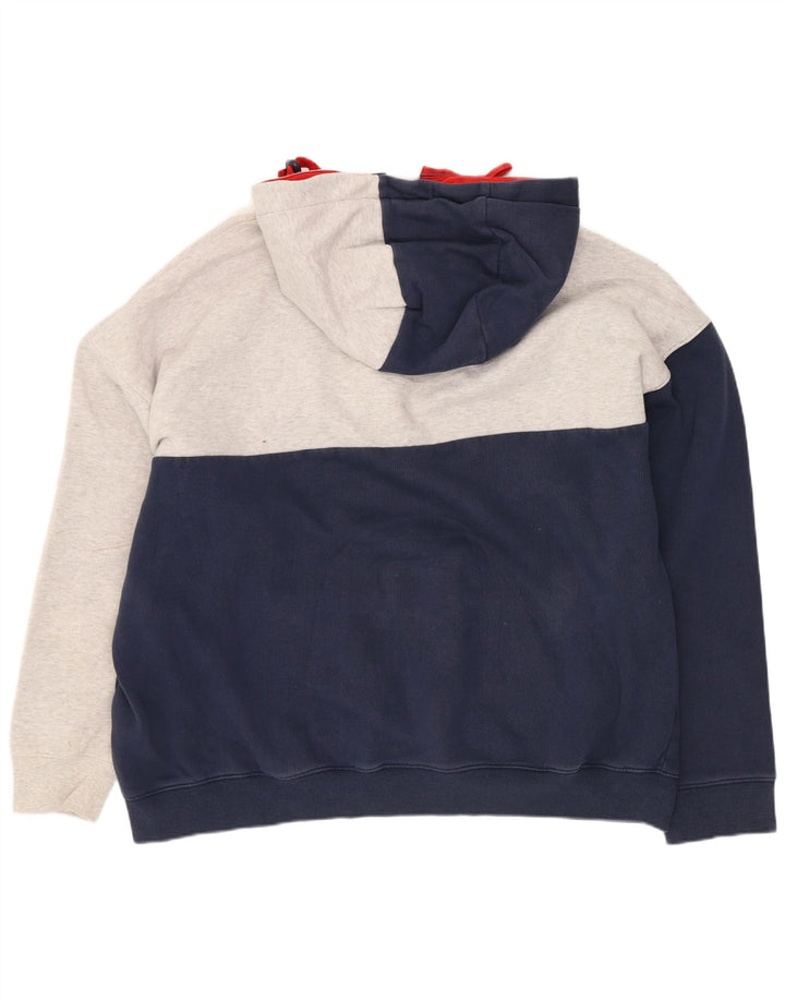 Męski sweter z kapturem i dekoltem Tommy Hilfiger w kolorze średniego granatu