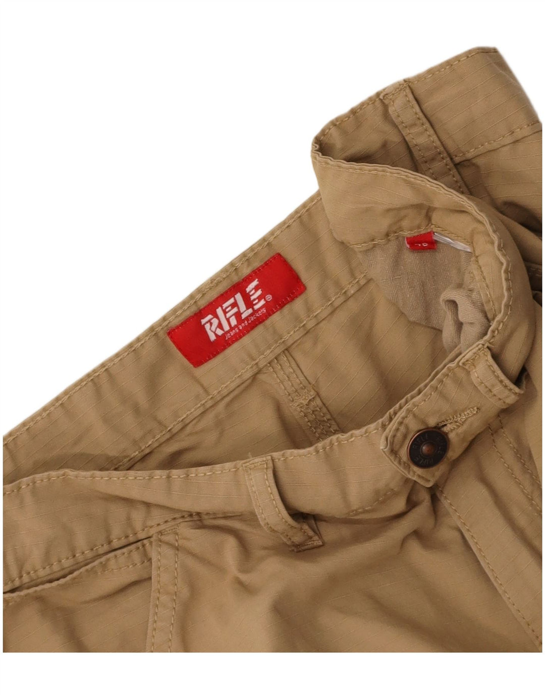RIFLE Mens Straight Cargo Trousers IT 48 Medium W34 L30 Beige