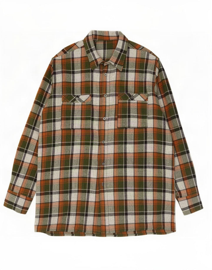 Vintage męska koszula flanelowa w dużą wielobarwną kratę