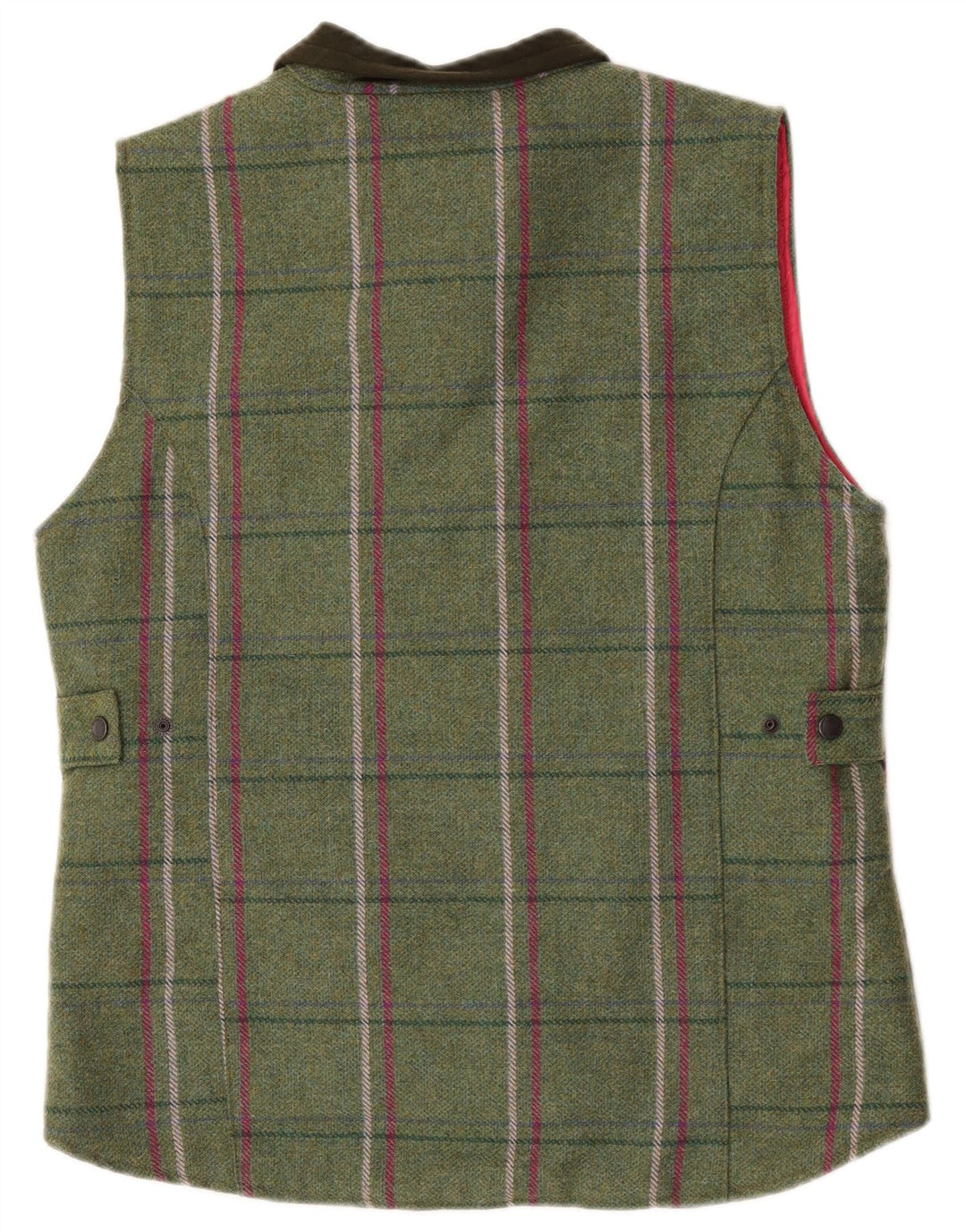 Kamizelka damska Game Technical Apparel UK 14, duża, wełniana w zieloną kratkę