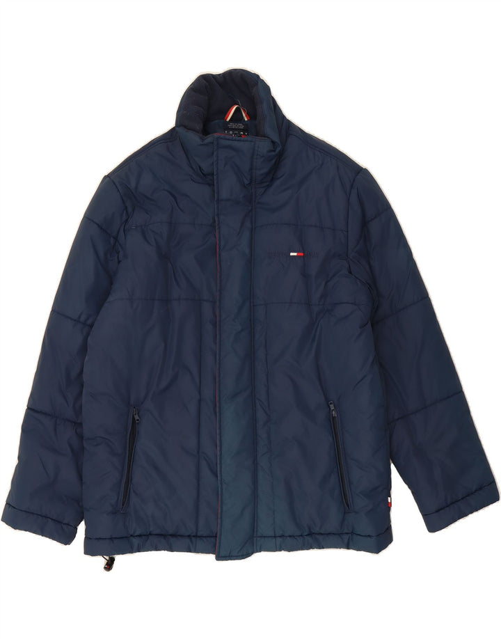 TOMMY HILFIGER Mens Padded Jacket UK 38 Medium Navy Blue Nylon Vintage Tommy Hilfiger and Second-Hand Tommy Hilfiger from Messina Hembry 