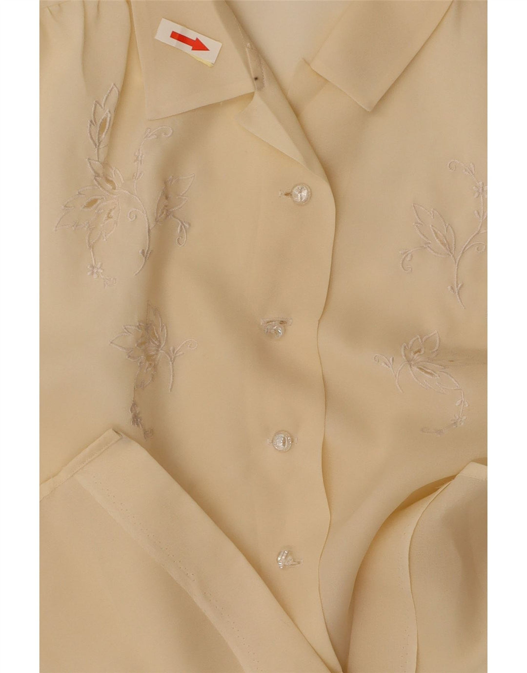 Damska bluzka koszulowa z krótkim rękawem VINTAGE UK 14 Średni żółty w kwiaty