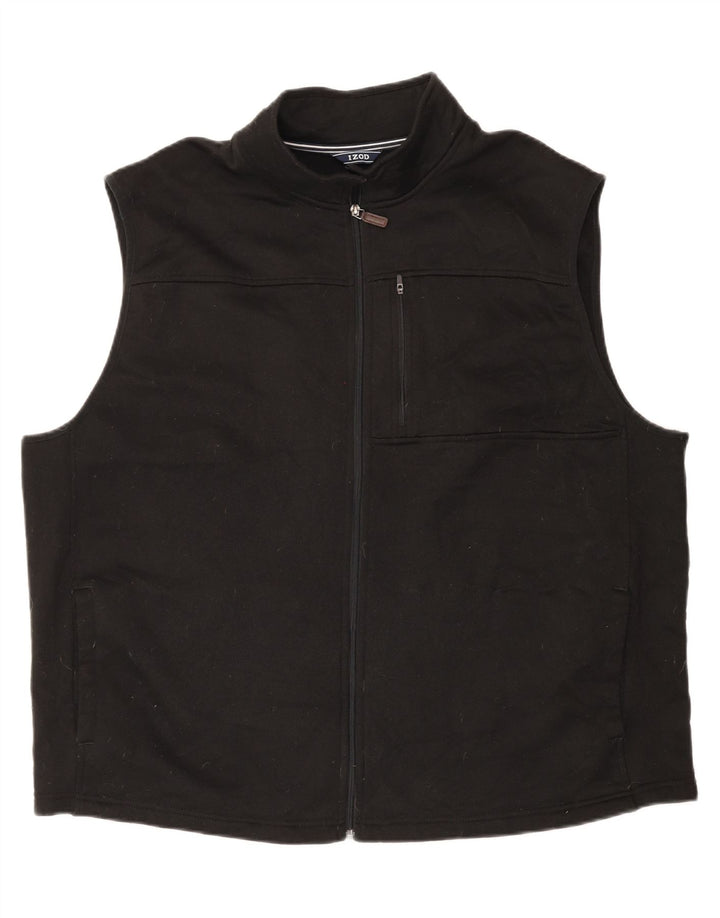 IZOD Mens Tall Gilet UK 46 3XL Black Vintage Izod and Second-Hand Izod from Messina Hembry 