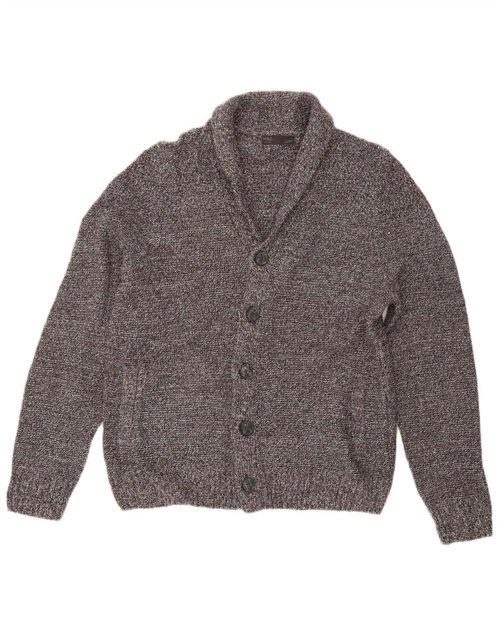 Marks & Spencer Męski sweter rozpinany, duży, szary, nakrapiany akryl