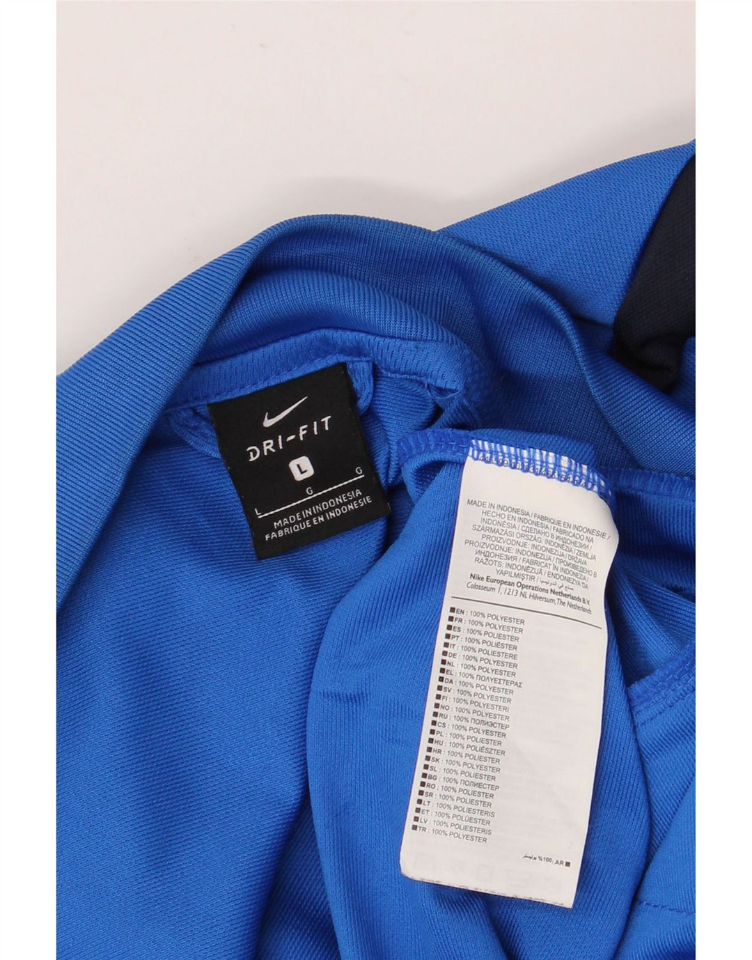 Męska kurtka dresowa NIKE Dri Fit, duży niebieski poliester w blokach kolorów