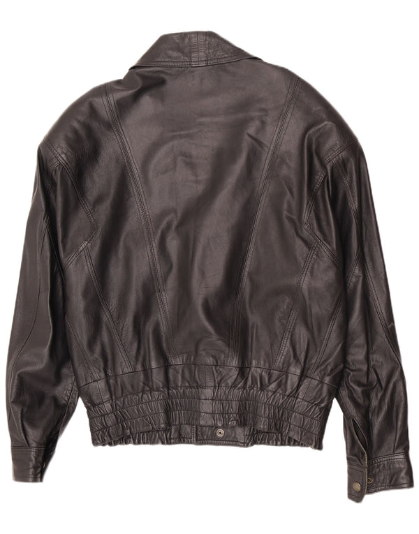 Vintage męska skórzana kurtka IT 46 Small Black Biker