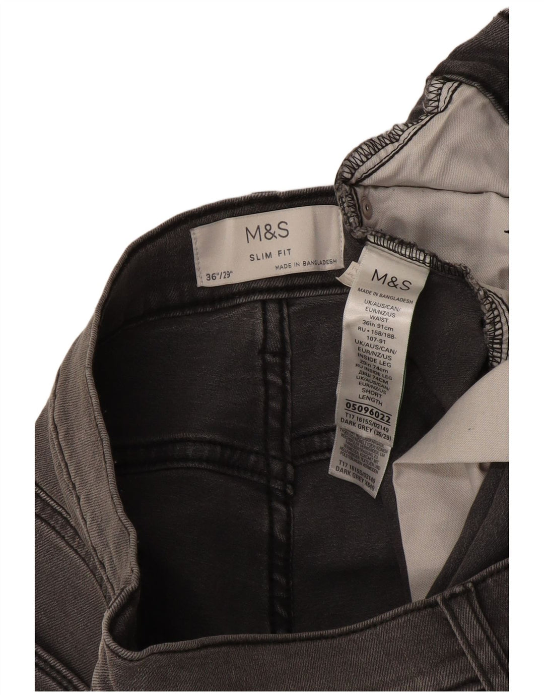 Marks & Spencer Męskie jeansy slim W36 L29 Szara bawełna