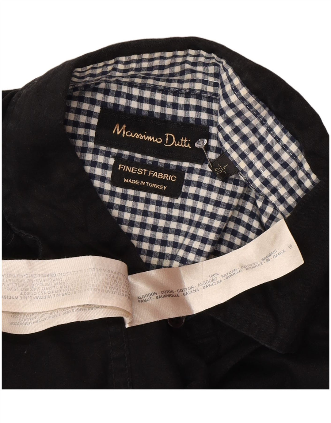 MASSIMO DUTTI Koszula męska EU 40, bawełniana, w kolorze średniej czerni