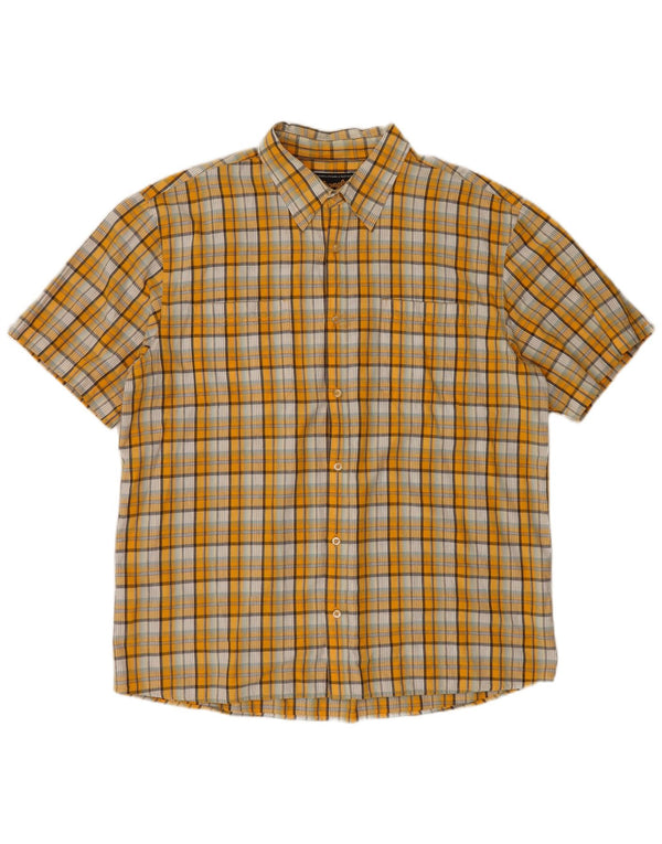 Męska koszula z krótkim rękawem Wrangler 2XL, bawełniana w żółtą kratkę