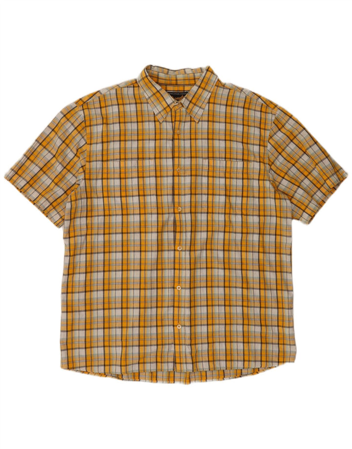 Męska koszula z krótkim rękawem Wrangler 2XL, bawełniana w żółtą kratkę