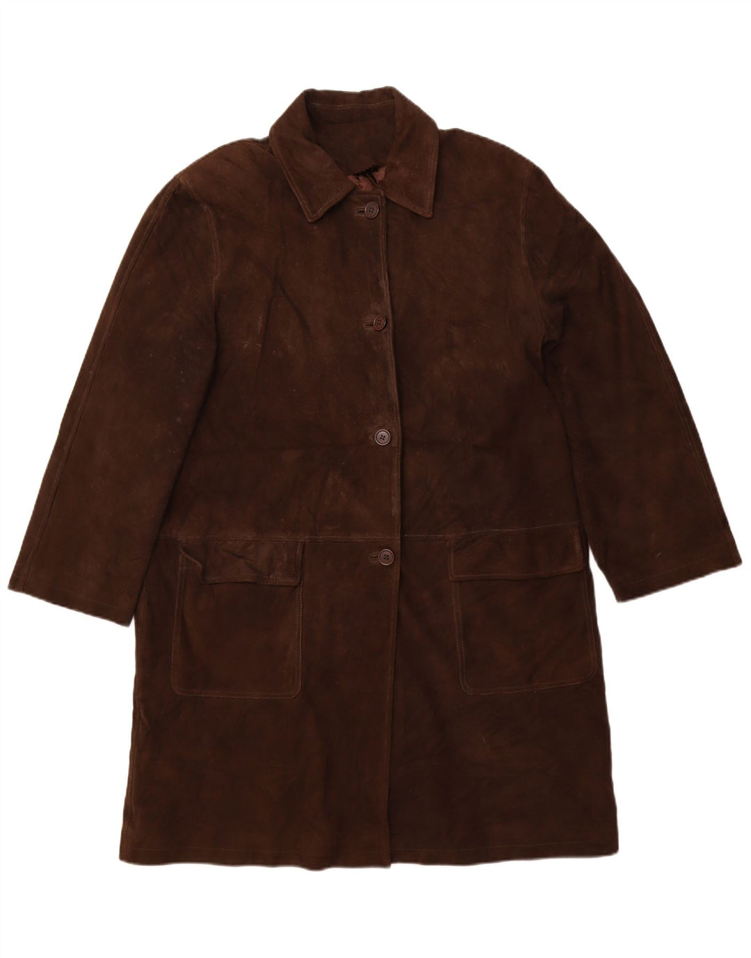 Zamszowy płaszcz damski L.Lambertazzi IT 48 XL, brązowa skóra