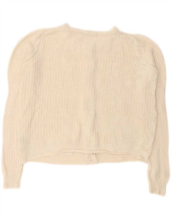 Marks & Spencer Damski sweter typu Crop Cardigan UK 10, mały, w kolorze złamanej bieli