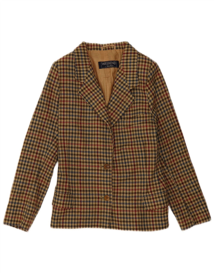 Max Mara Damska marynarka weekendowa zapinana na 2 guziki, UK 18 XL, zielona pepitka