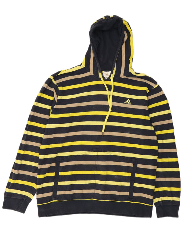 Adidas Męska bluza z kapturem XL, bawełniana w granatowe paski