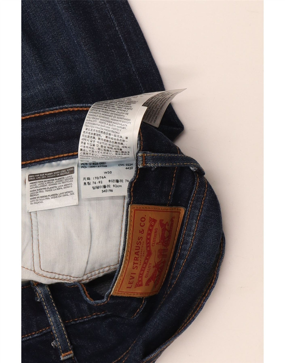 Damskie jeansy LEVI'S W30 L32 Granatowe, bawełniane