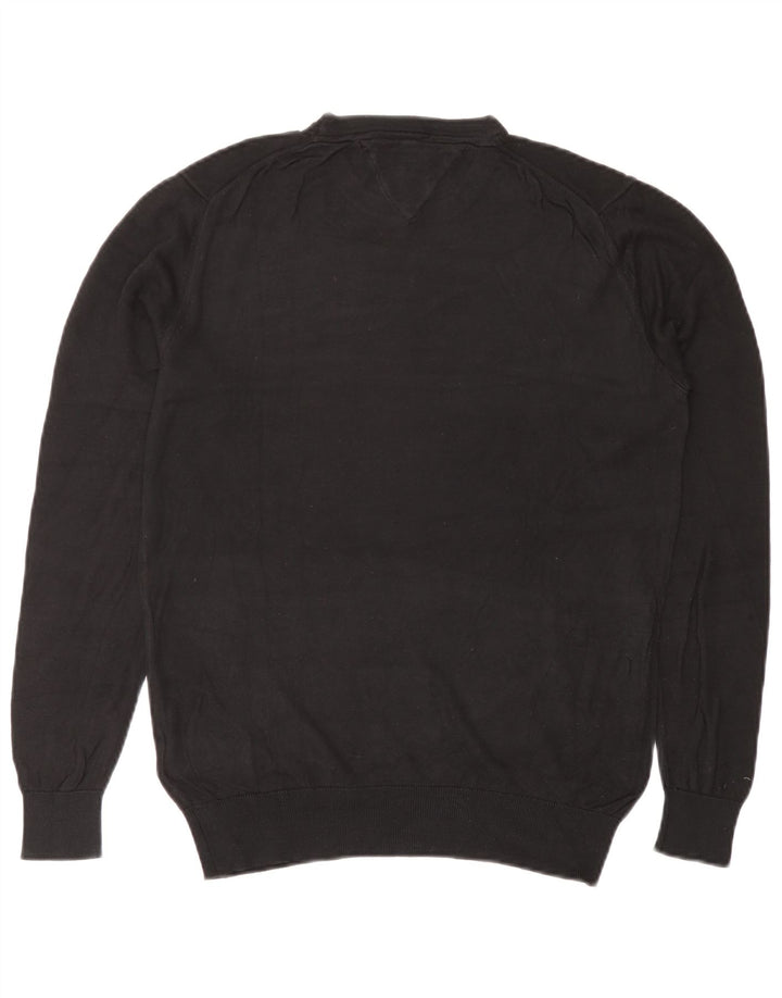 Męski sweter z okrągłym dekoltem Tommy Hilfiger, średniej wielkości, czarny, bawełniany