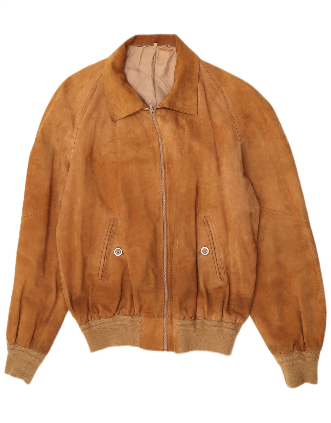 Vintage męska zamszowa kurtka bomber UK 38 średni brąz