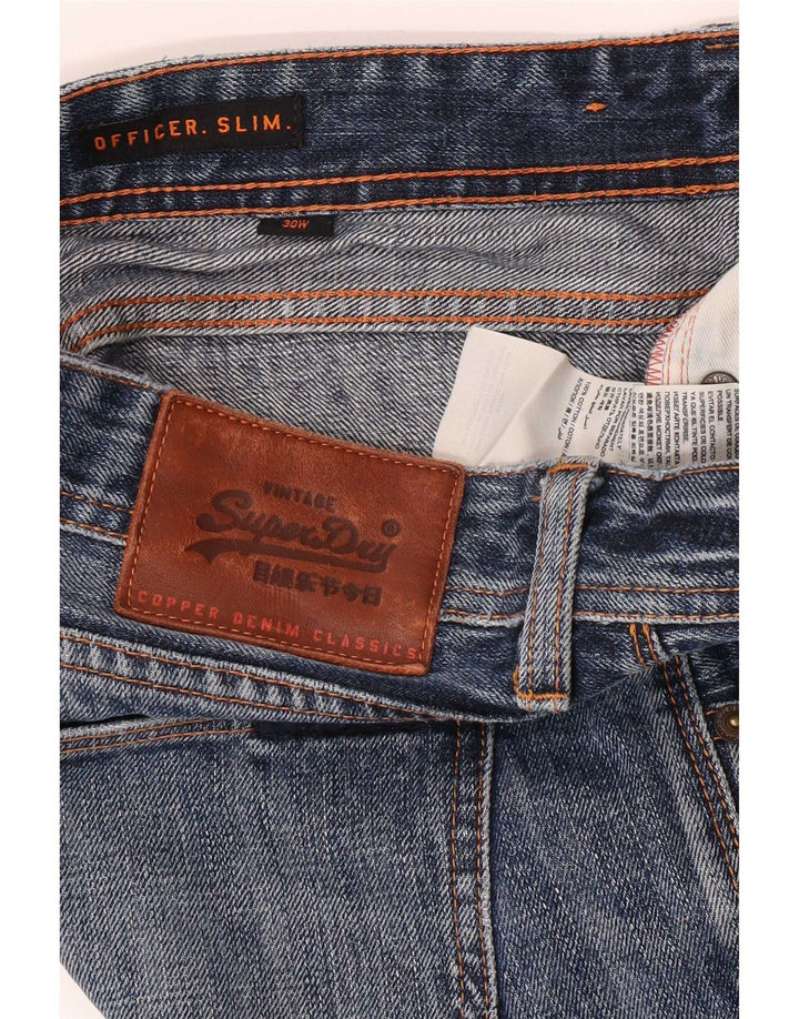 Męskie spodenki jeansowe Superdry Slim Fit W30 Średnioniebieskie, bawełniane