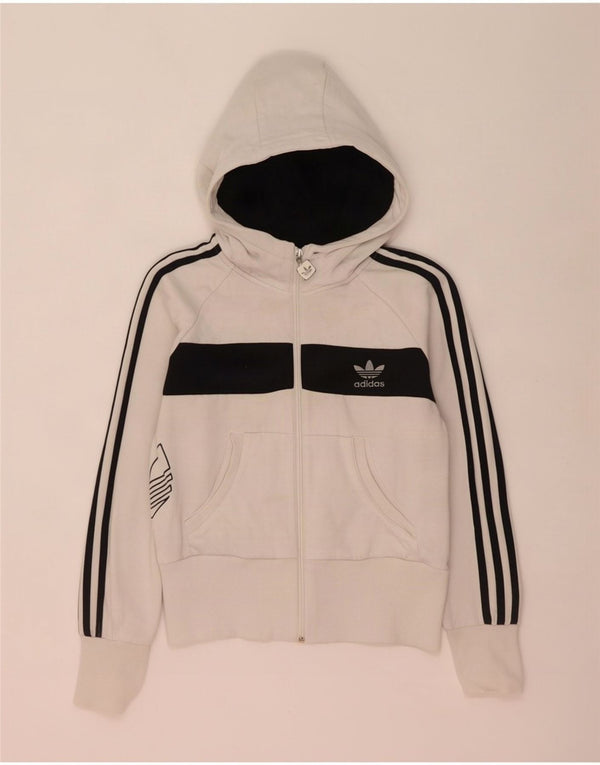 Damski sweter Adidas z grafiką i zamkiem błyskawicznym IT 44 Średni biały blok kolorów