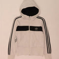 Damski sweter Adidas z grafiką i zamkiem błyskawicznym IT 44 Średni biały blok kolorów