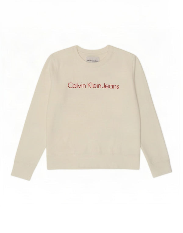 Damska bluza z grafiką Calvin Klein Jeans UK 14, średnia biel