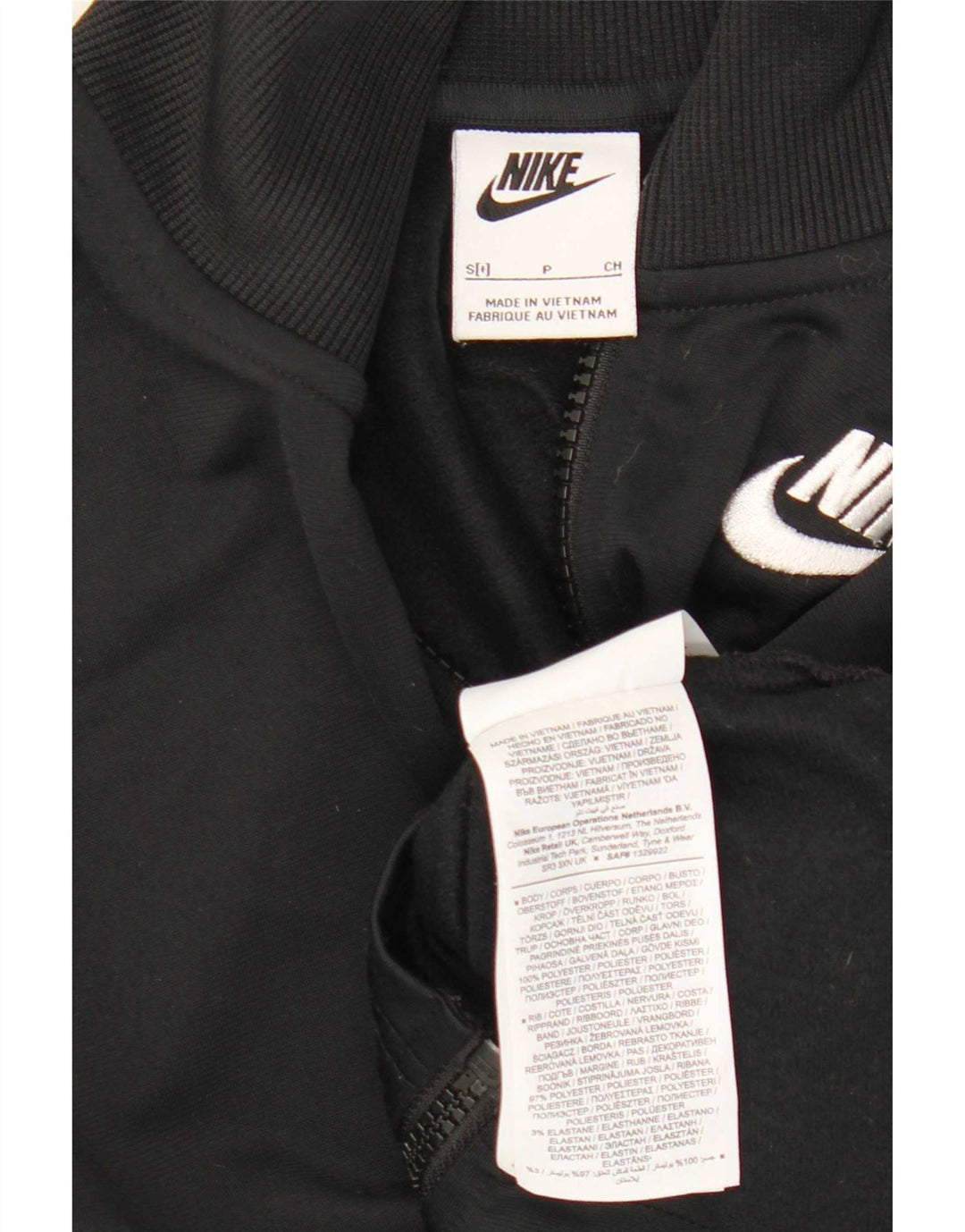 Damska kurtka dresowa Nike Crop Top UK 10, mała, czarna, poliestrowa