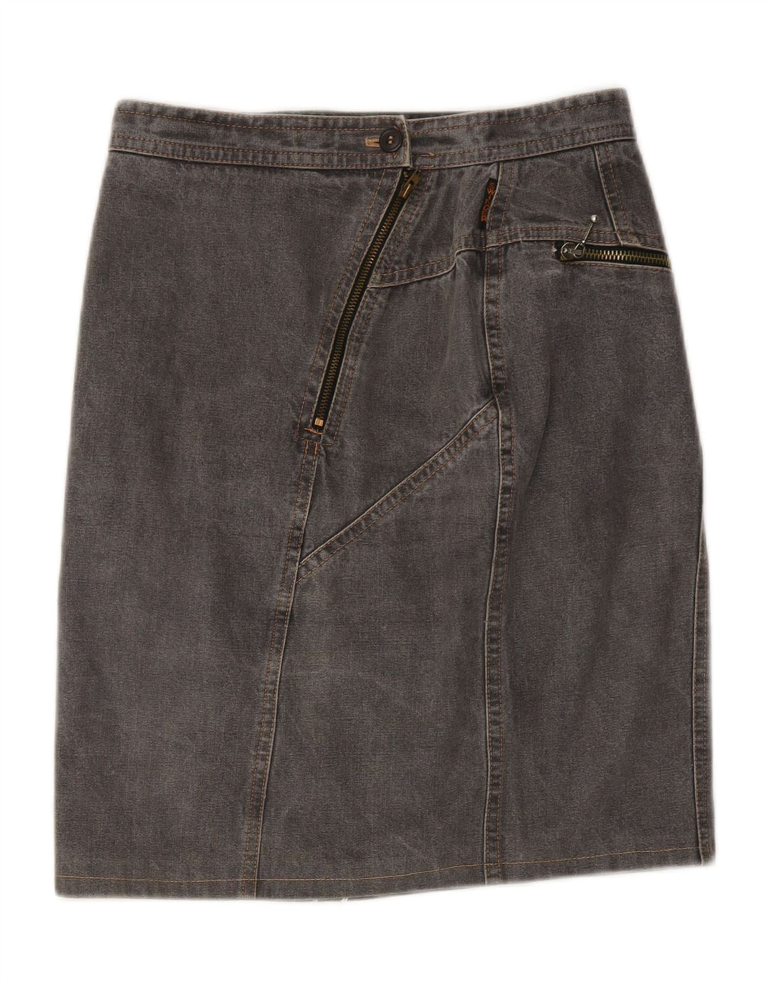 SWINGER Womens Denim Skirt IT 44 Medium W26 Grey Cotton Vintage Swinger and Second-Hand Swinger from Messina Hembry 
