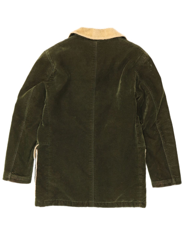 Vintage męski płaszcz polarowy Sherpa UK 38 w kolorze średniej zieleni