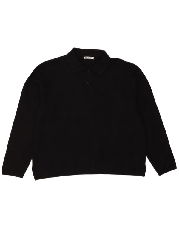 Męski sweter z golfem Zara XL, czarna wiskoza