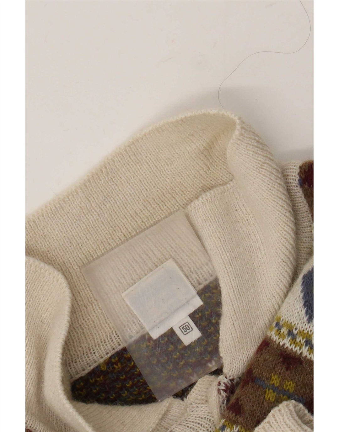 Vintage męski sweter polo IT 50 średni wielobarwny retro