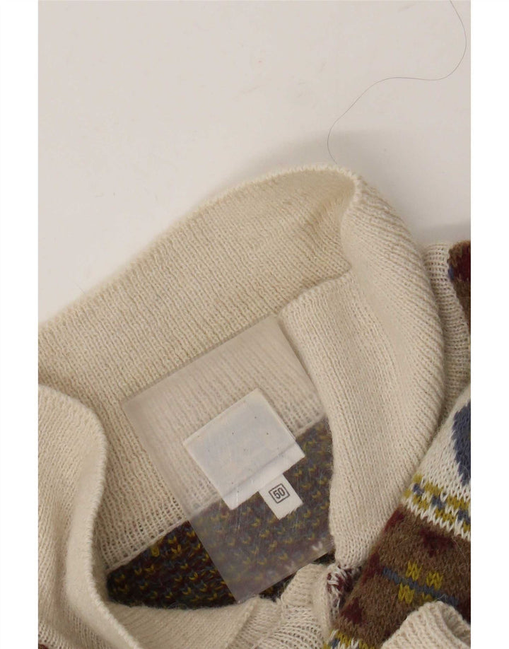 Vintage męski sweter polo IT 50 średni wielobarwny retro