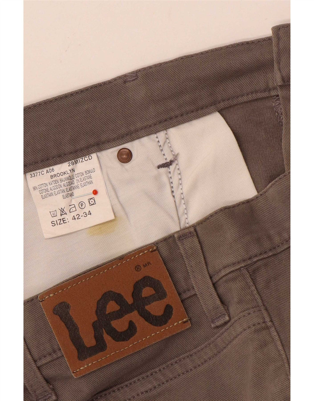 Damskie dżinsy Lee Brooklyn Straight W42 L30 Szara bawełna