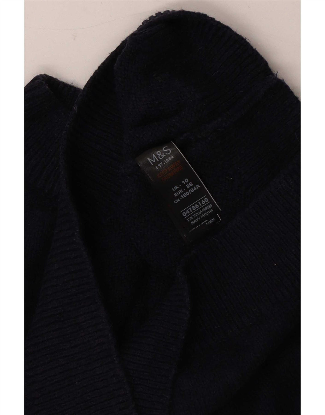 Marks & Spencer Damski sweter z golfem UK 10, mały, granatowy