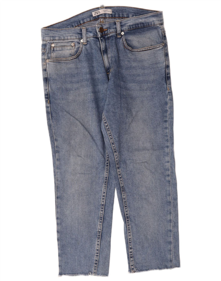 Męskie jeansy przycięte Zara, duże, W32 L24, niebieskie