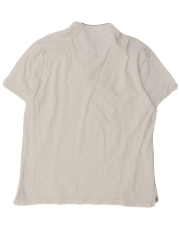 Męska koszulka polo Massimo Dutti 2XL, biała, bawełniana