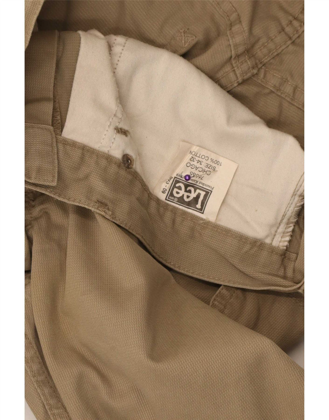 Męskie spodnie casual Lee W34 L32 beżowa bawełna