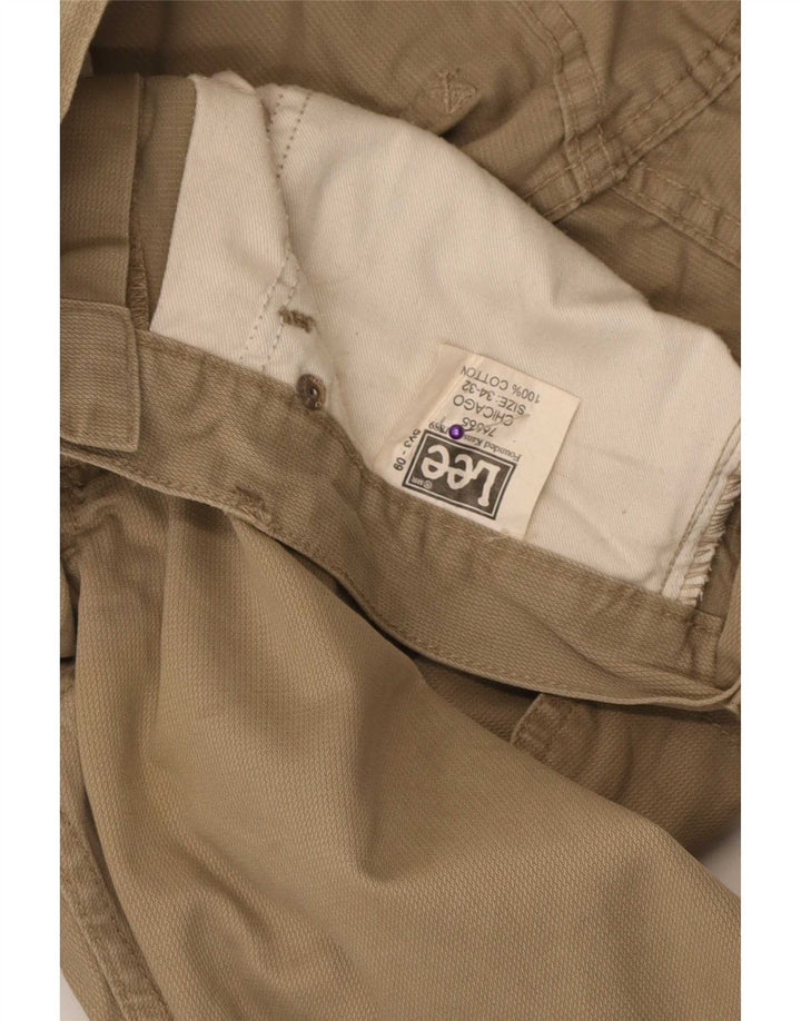 Męskie spodnie casual Lee W34 L32 beżowa bawełna